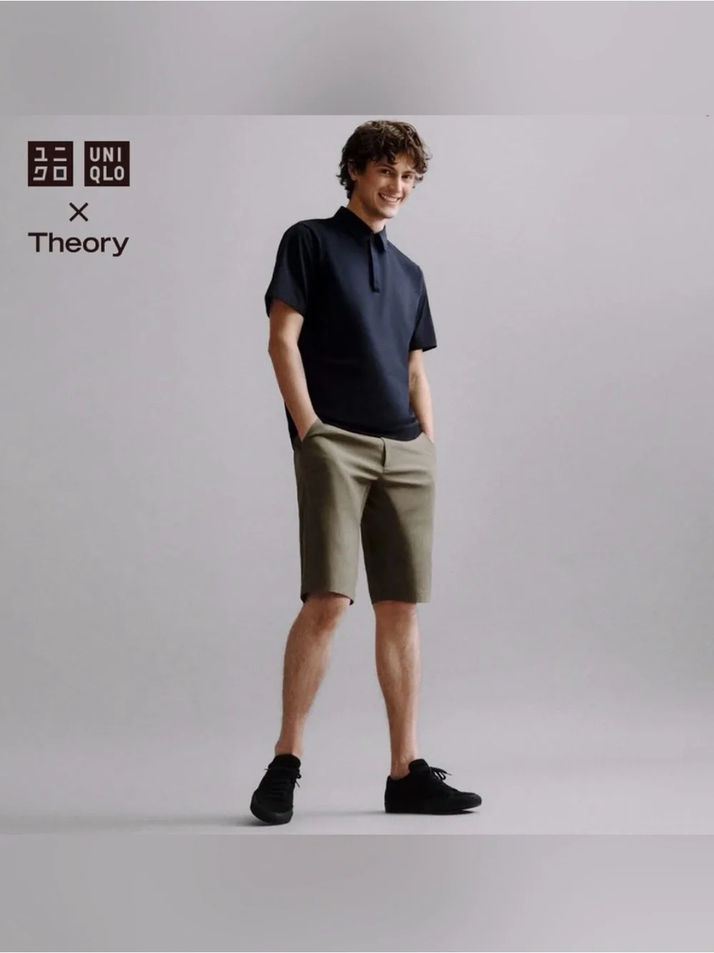 Uniqlo x Theory Men's AIRism Slim-Fit Short-Sleeve Polo Shirt (Theory) Large